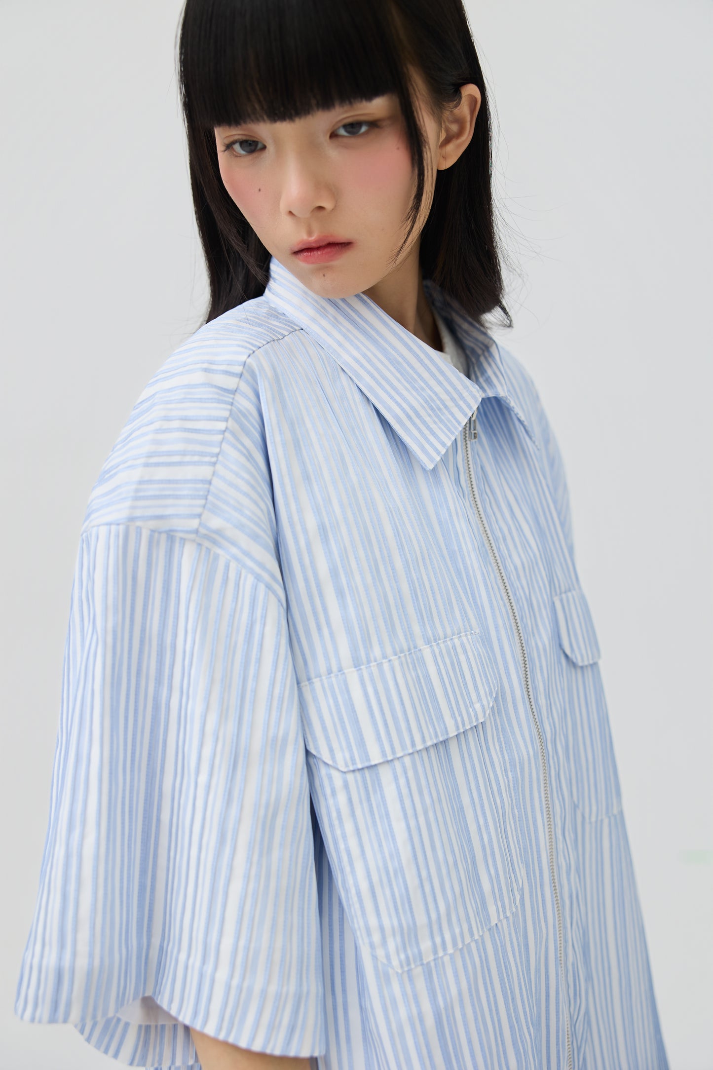 FUWA JACKET - BLUE SEERSUCKER - BEV C multi label store
