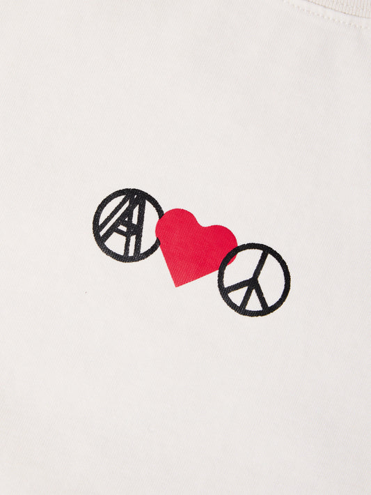 LOVE PEACE WASHED BOXY TEE CREAM - BEV C multi label store