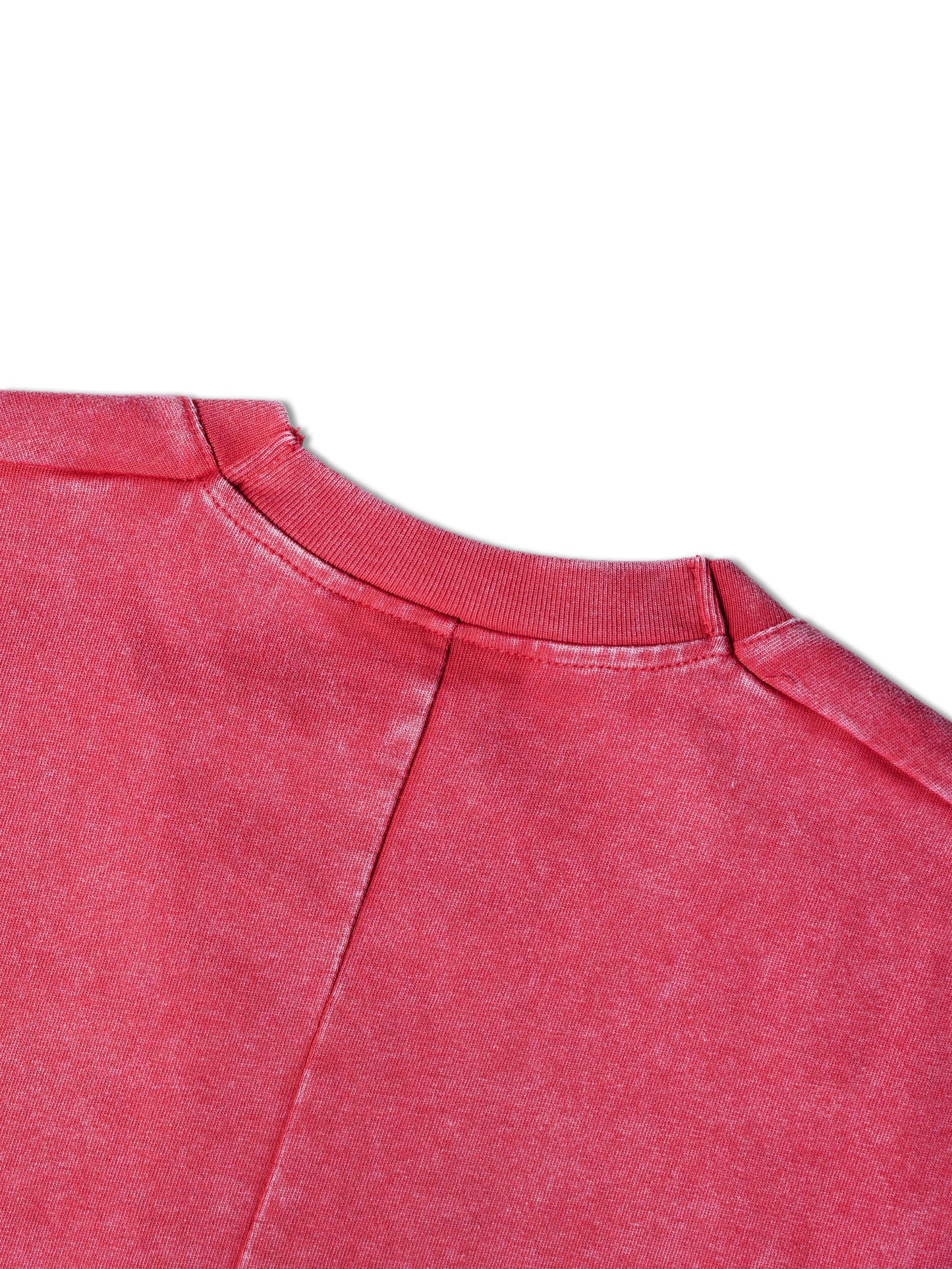 SINGLE STITCH WASHED CROPPED TEE RED - BEV C multi label store