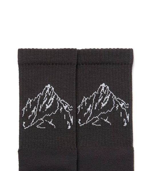 HANCHOR x nozzle quiz - "Peak Carbon" RWS Merino wool Hike trek socks - BEV C multi label store