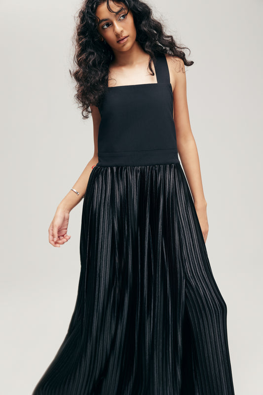 HANNEI OVERALL DRESS IN BLACK METALLIC - BEV C multi label store
