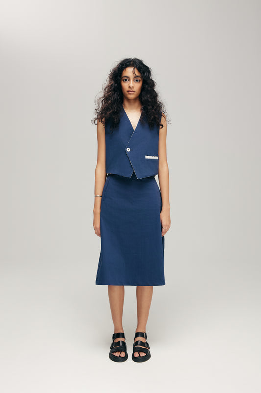 HANNEI SKIRT IN NAVY & SILVER - BEV C multi label store