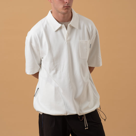 3P Polo Tee / Rayon - White - BEV C multi label store