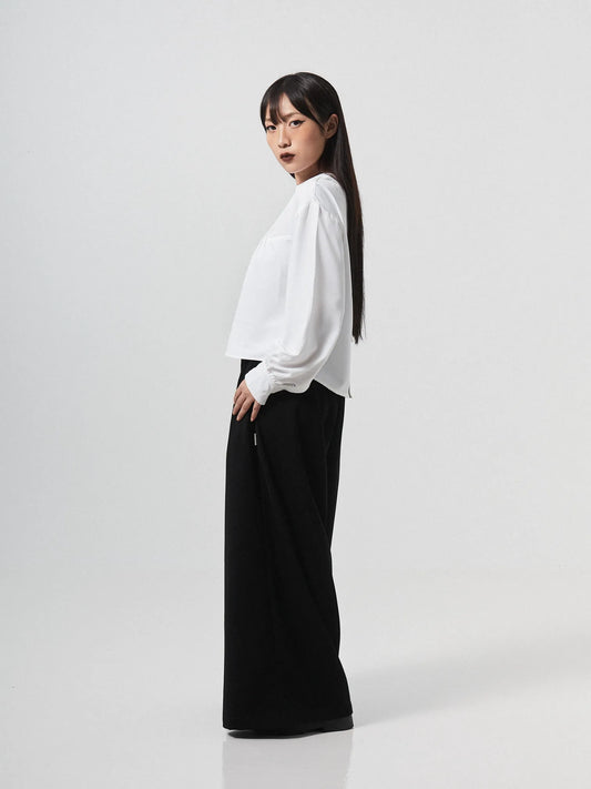 GRACE PLEATED LONG SLEEVE TOP | WHITE - BEV C multi label store