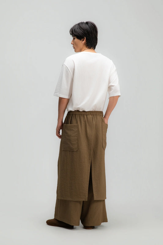 Gender Neutral Panel Cover Long Pants (Mud) - BEV C multi label store