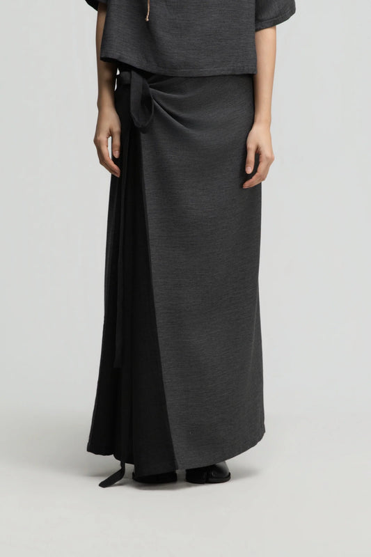 Dual Wear Wrap Skirt 2.0 (Midnight Grey) - BEV C multi label store