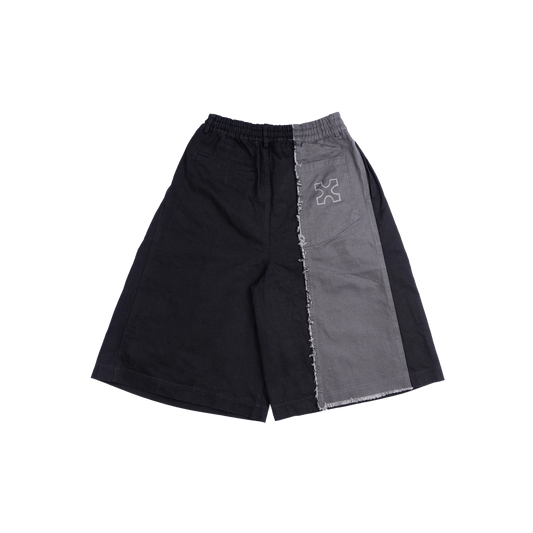 ASYMMETRICAL JORTS - BLACK - BEV C multi label store
