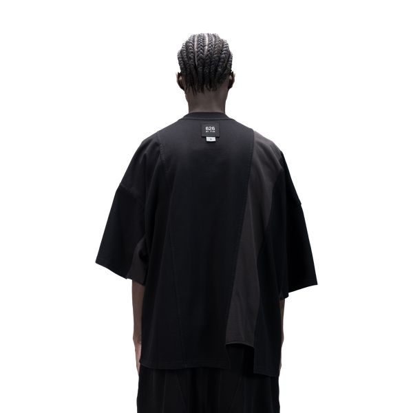 ASYMMETRICAL T-SHIRT - BLACK - BEV C multi label store