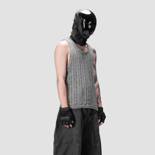 626 KNITTED SINGLET - GREY - BEV C multi label store