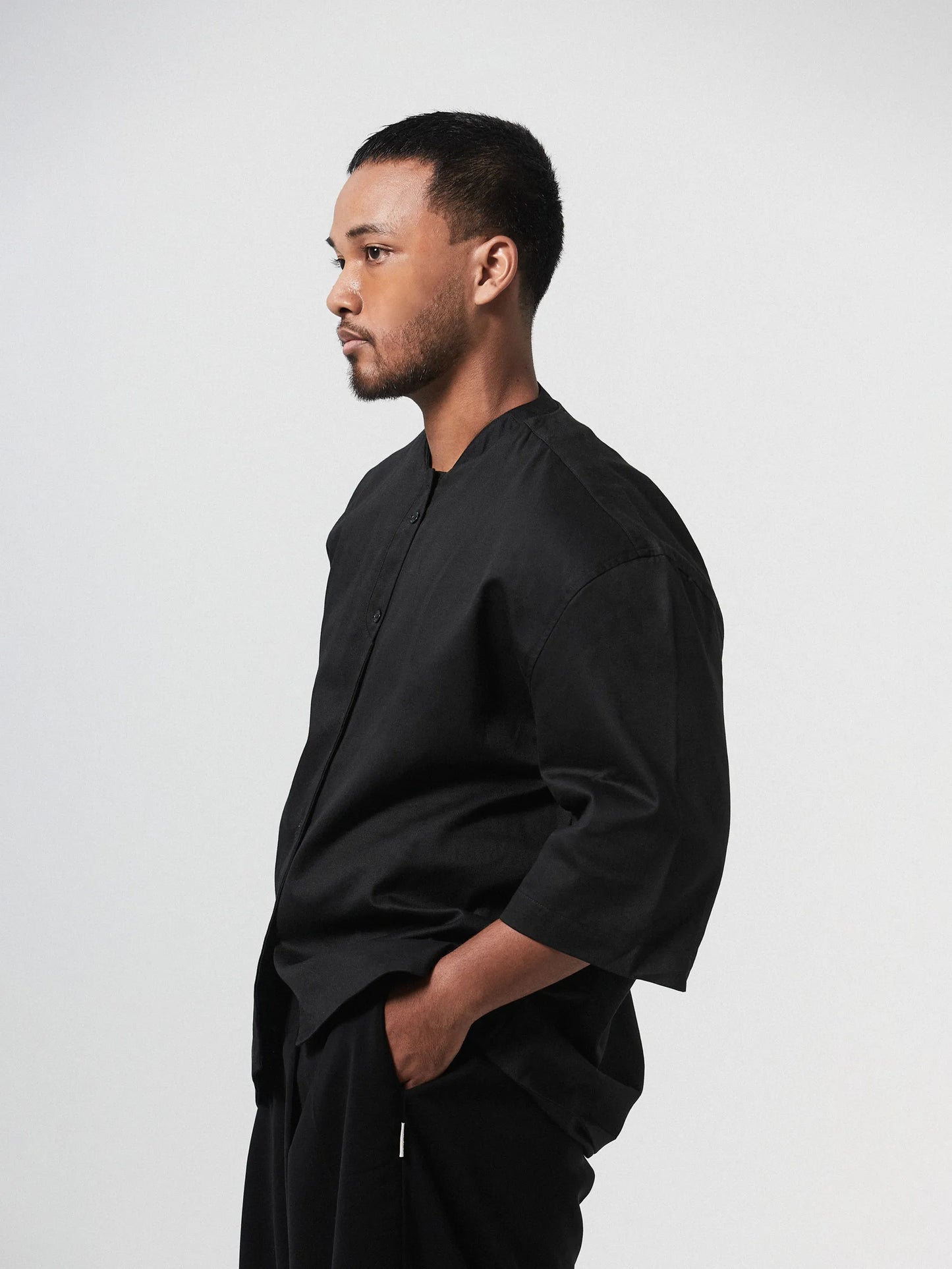 SLEEK ZEN TAILORED SHIRT - BLACK - BEV C multi label store