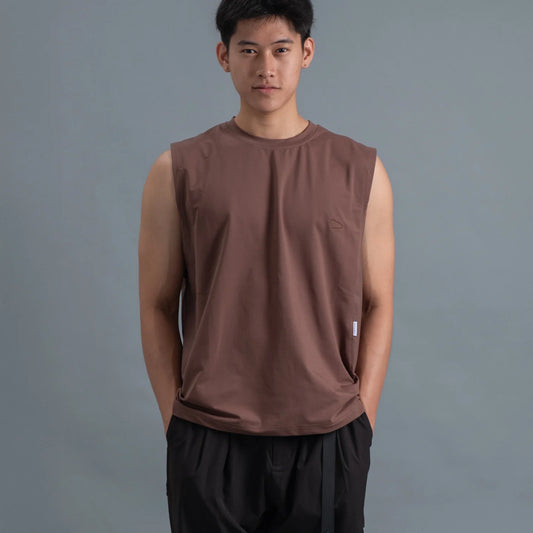 Sleeveless 2-Tone / Cotton – Maroon - BEV C multi label store