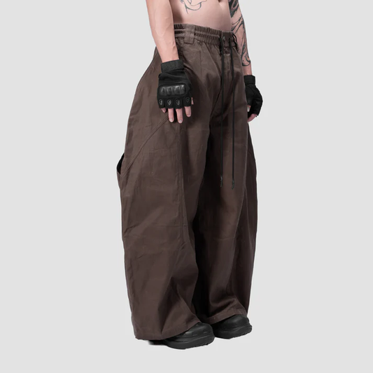 SPLIT CURVE PANTS - BROWN - BEV C multi label store