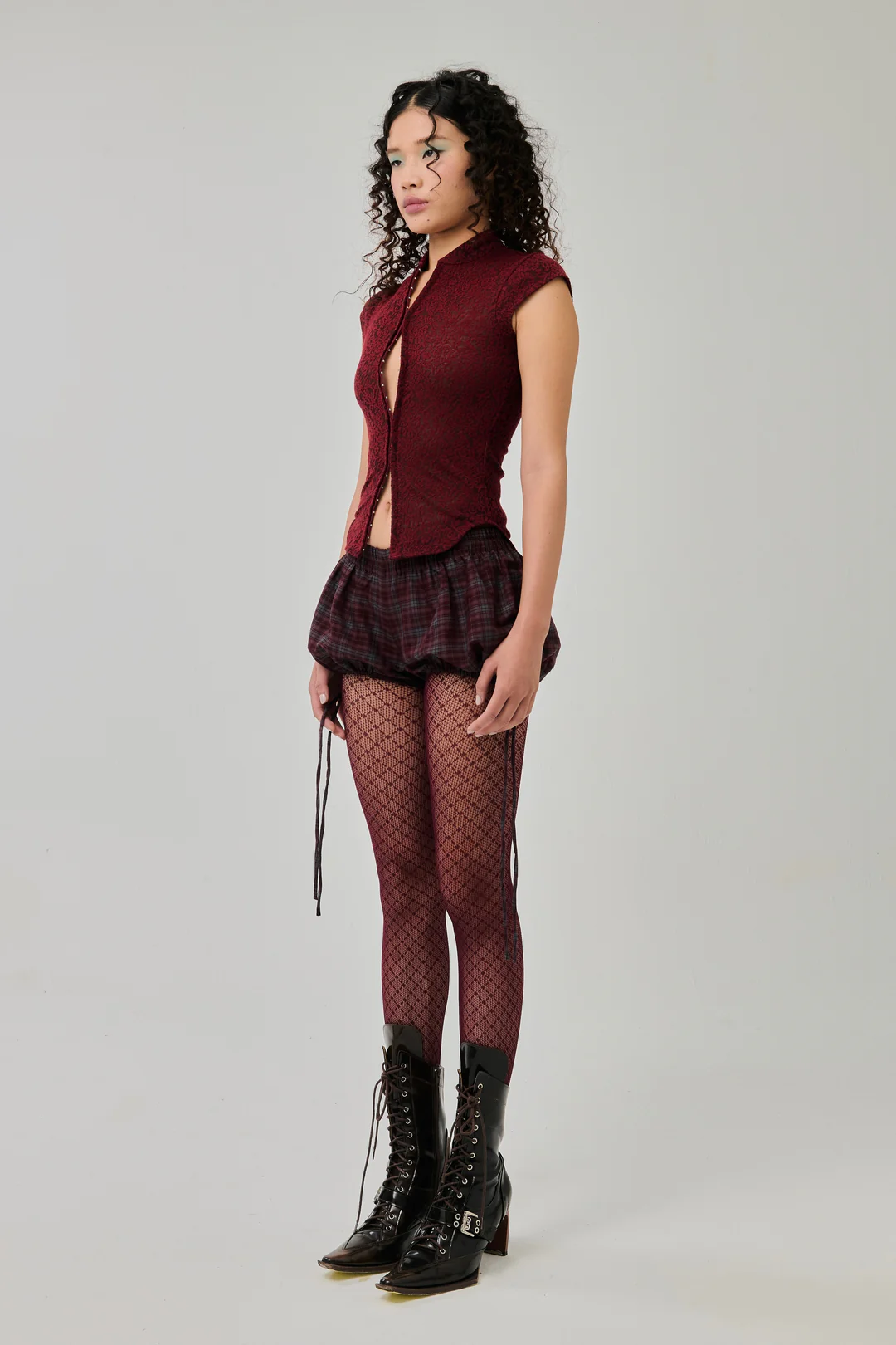 Amity Lace Top Maroon - BEV C multi label store