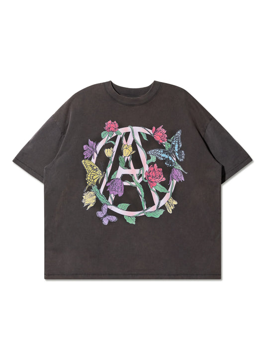 WASHED BUTTERFLY BOXY TEE BLACK - BEV C multi label store