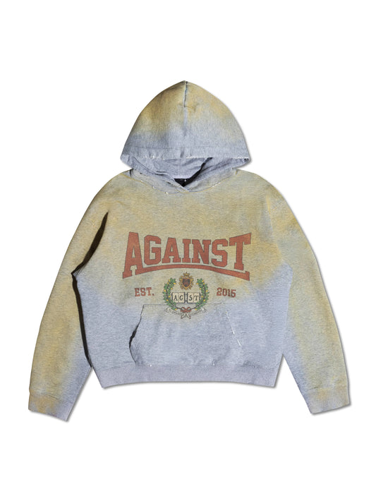 DISTRESSED VARSITY HOODIE GREY - BEV C multi label store