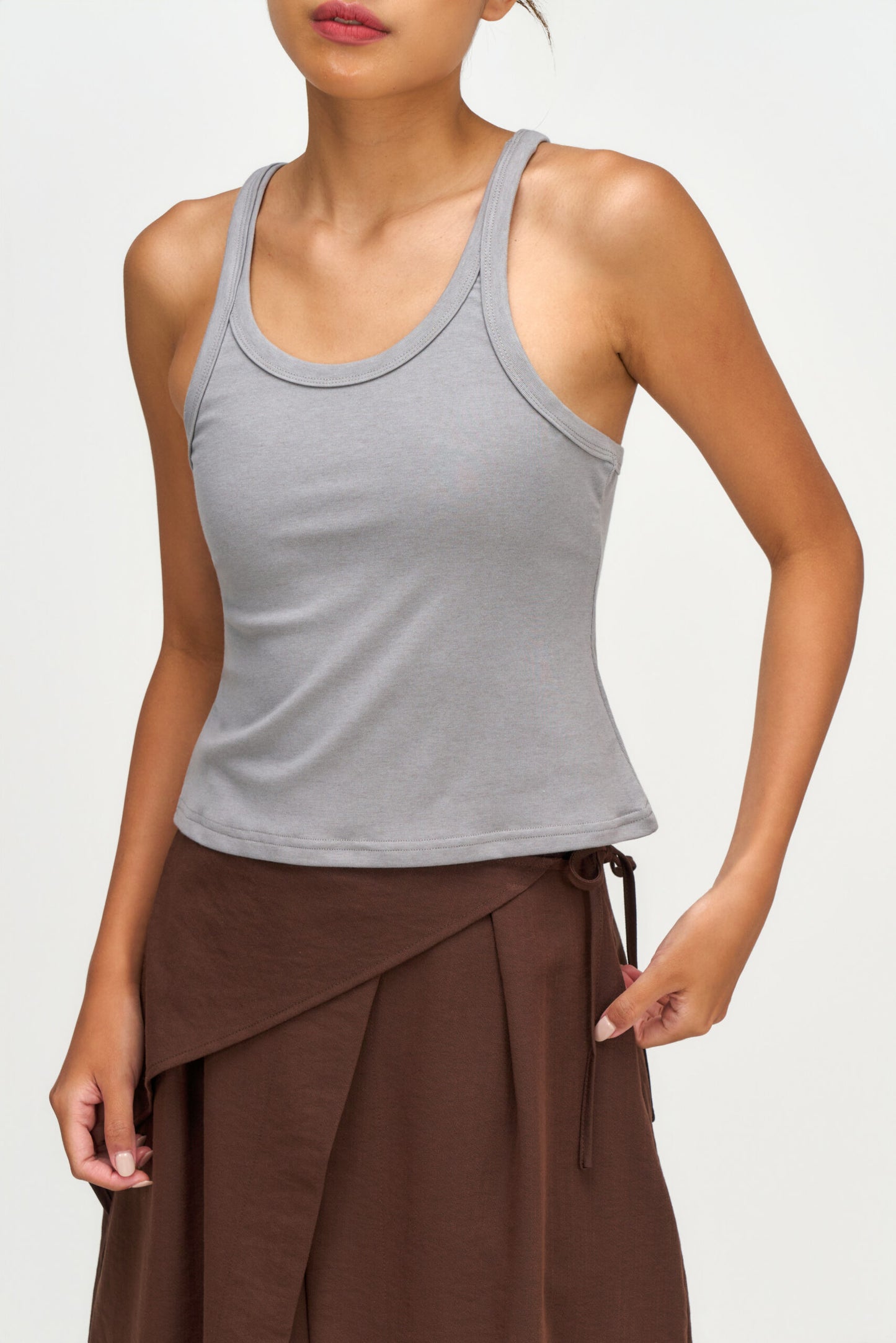Drift Knit Y-Back Tank Top (Blue Grey) - BEV C multi label store