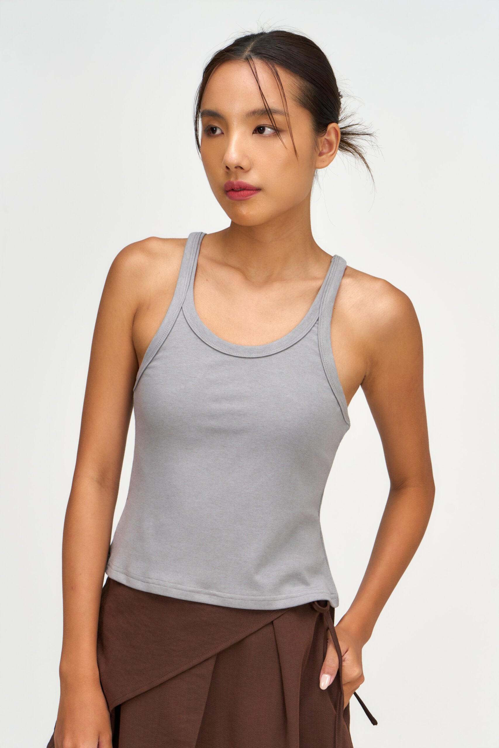Drift Knit Y-Back Tank Top (Blue Grey) - BEV C multi label store