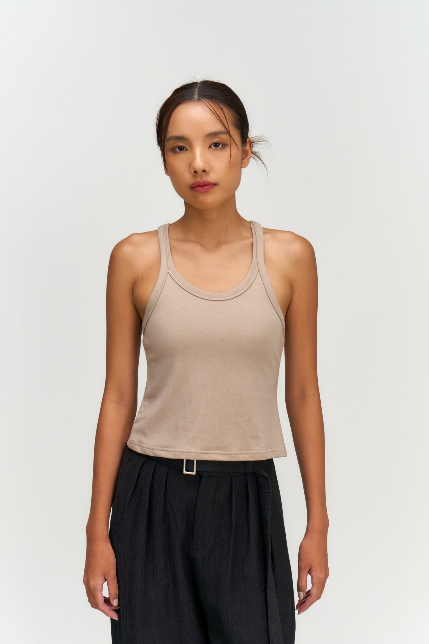 Tri Pleated Belted Trousers (Black) - BEV C multi label store