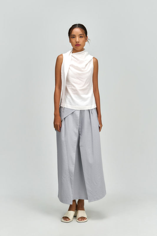 Waist Bandeu Pleated Skirt – Plus Long (Light Blue) - BEV C multi label store