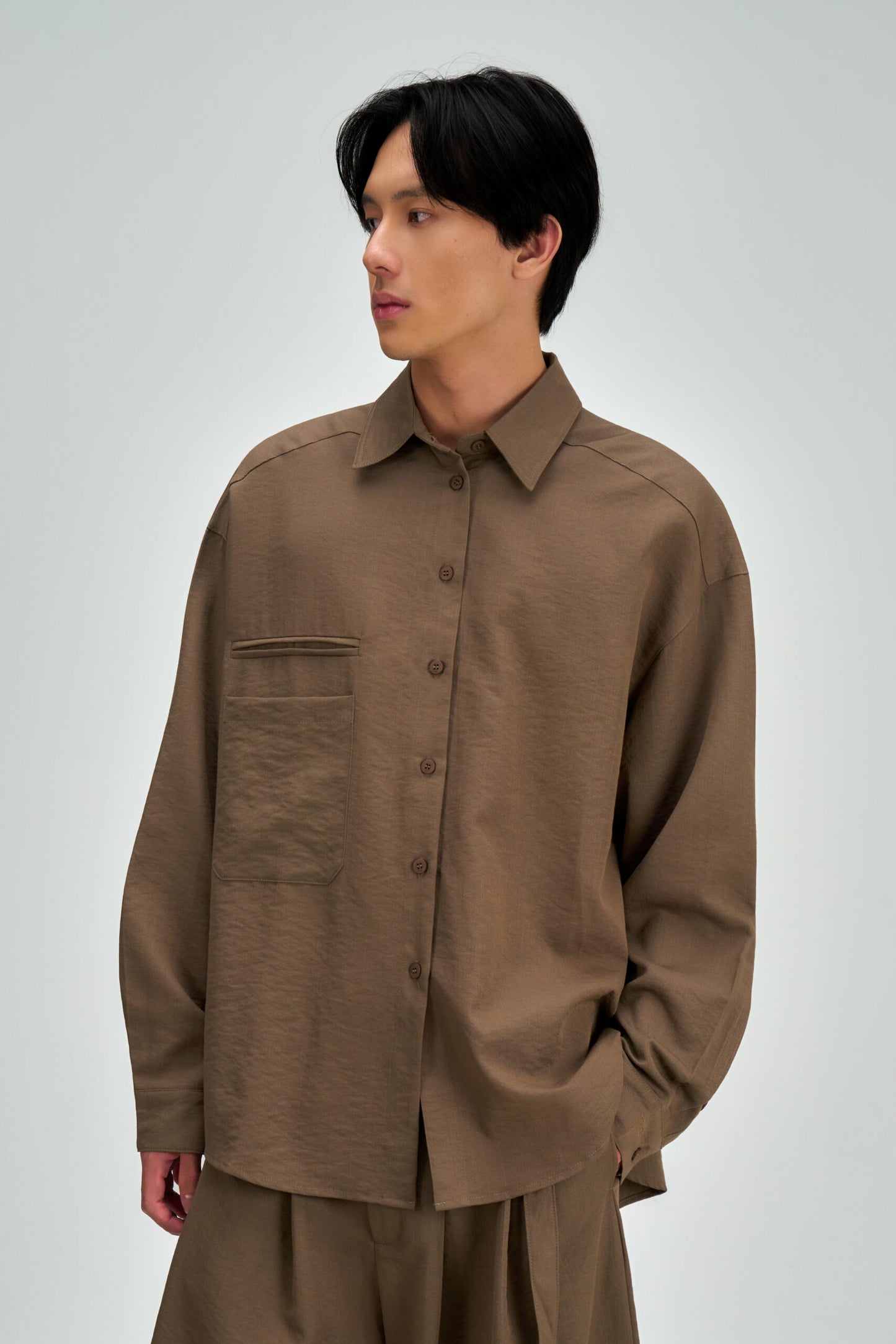 Gender Neutral Oversized Arm Long Sleeve Blouse (Tea) - BEV C multi label store