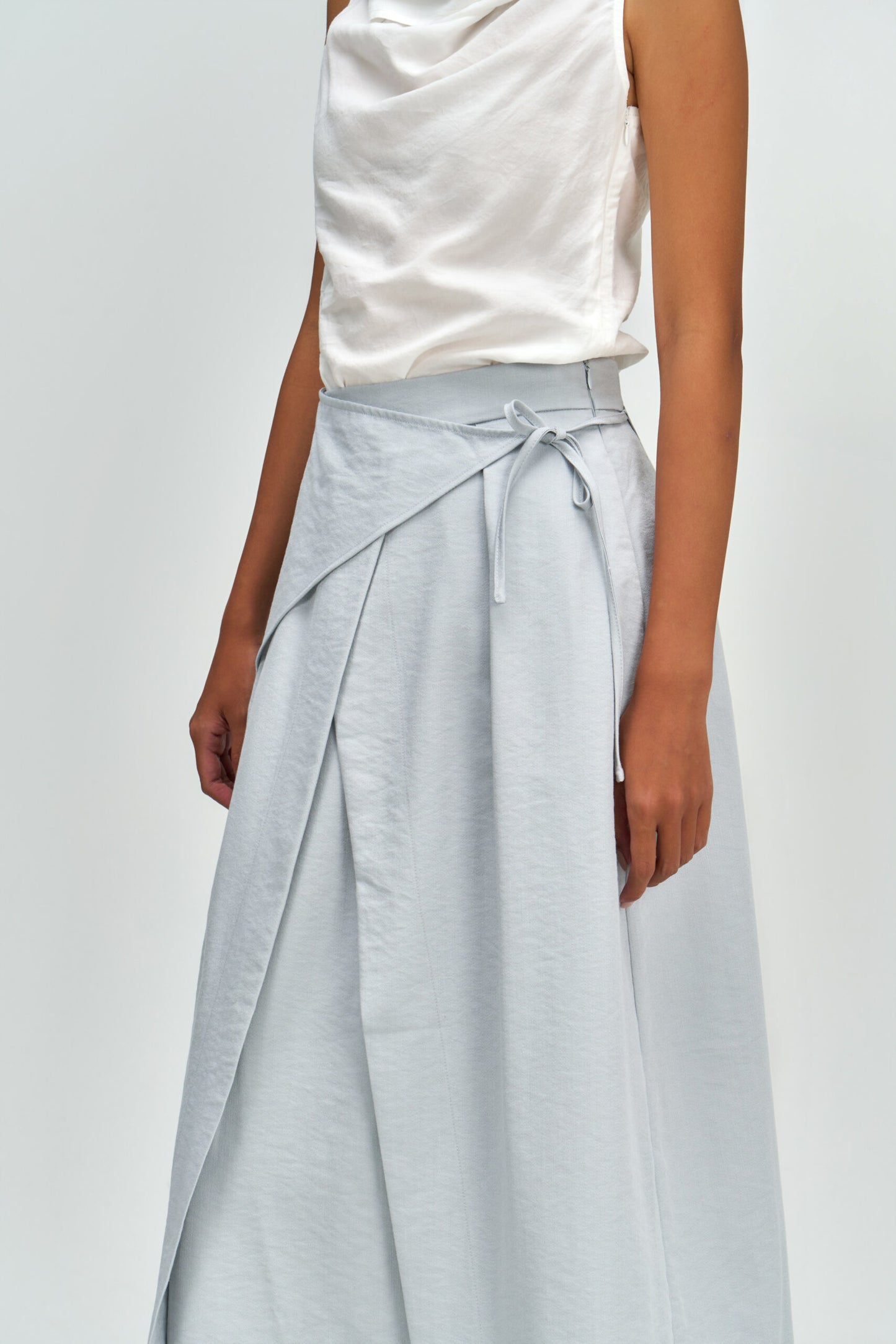 Waist Bandeu Layering Skirt – Midi (Light Blue) - BEV C multi label store