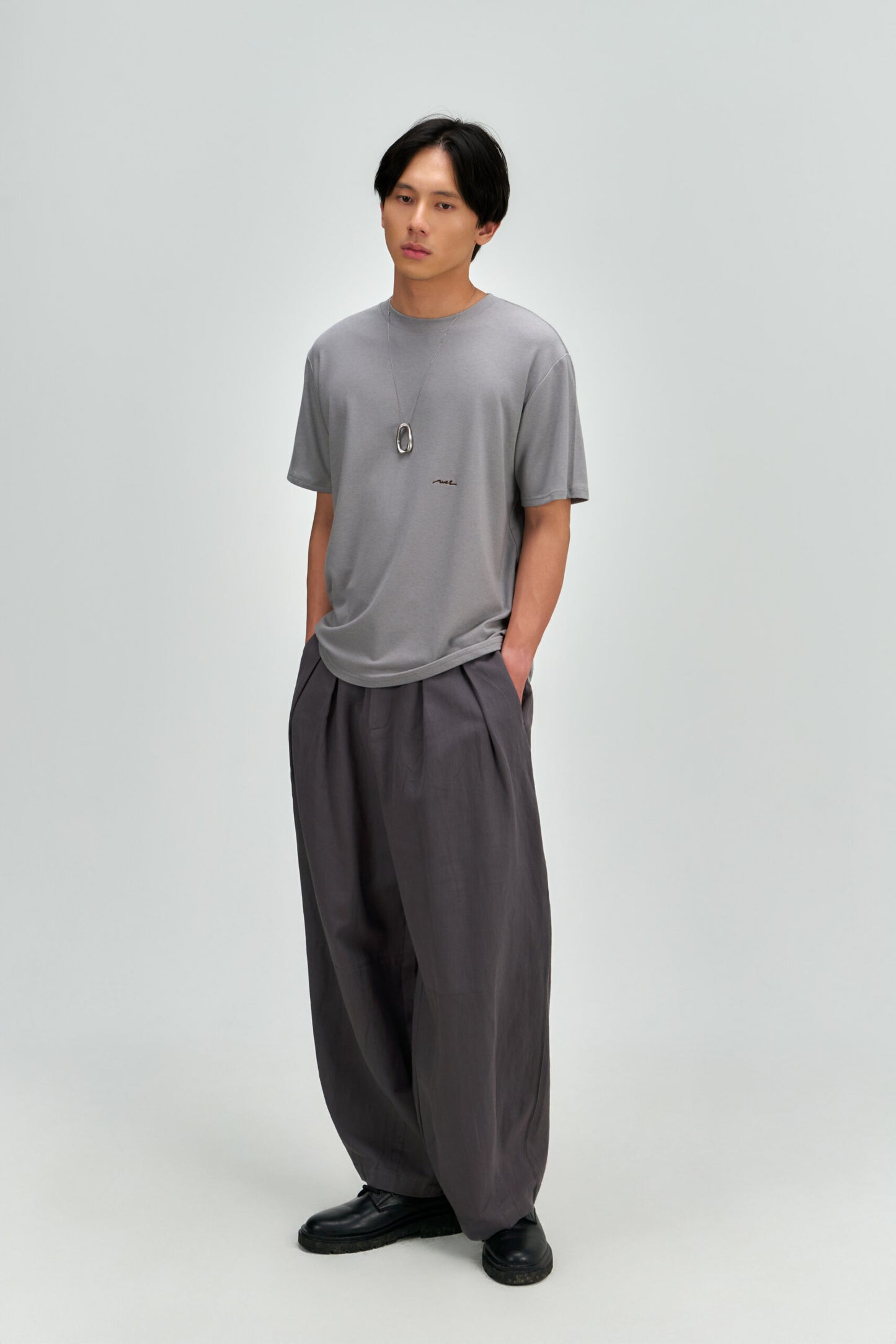 Gender Neutral Drift Knit Straight Long Tee (Blue Grey) - BEV C multi label store