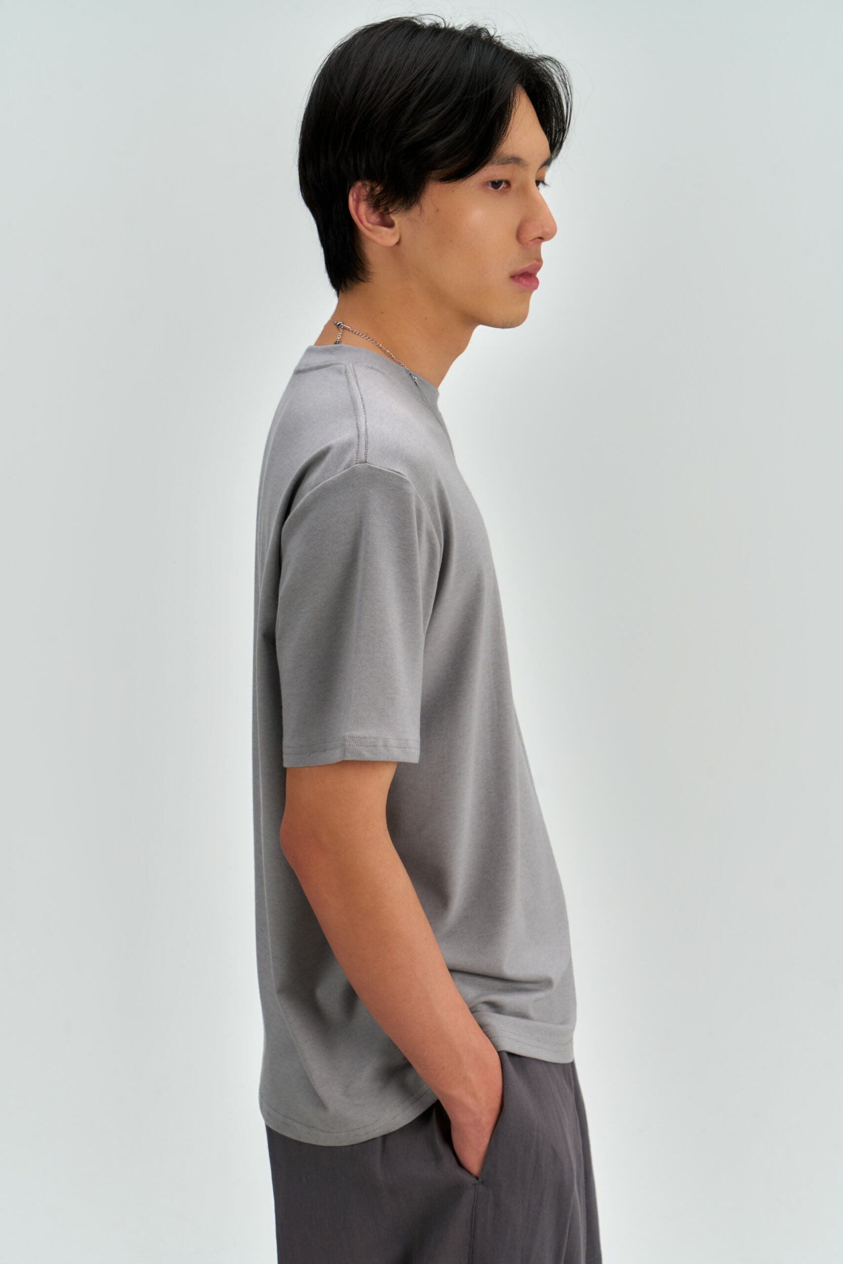 Gender Neutral Drift Knit Straight Long Tee (Blue Grey) - BEV C multi label store