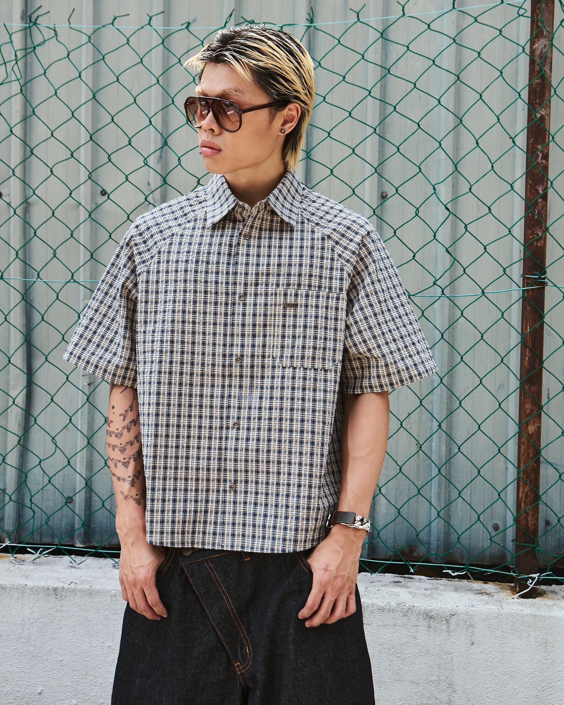 SEERSUCKER MIGUEL SHIRT BLUE - BEV C multi label store