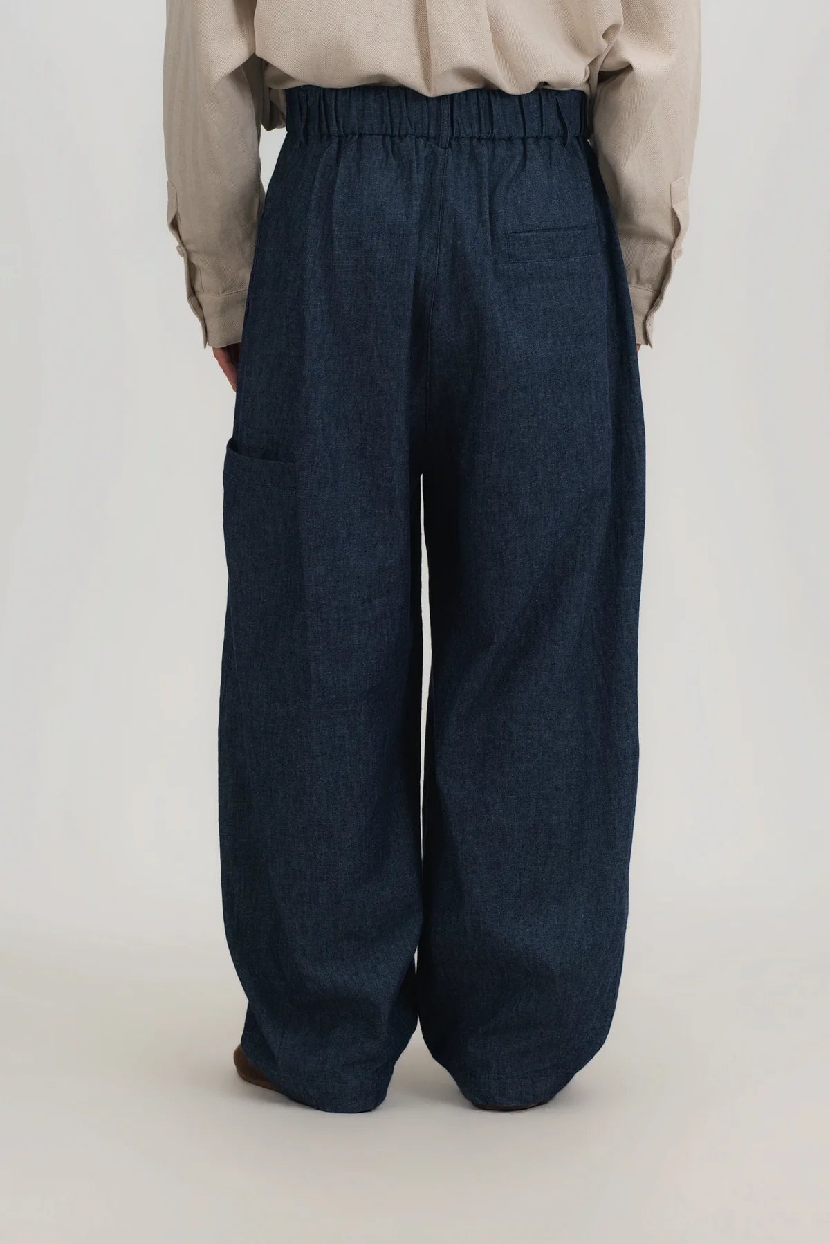 Gender Neutral Cocoon Trousers (Linen Denim / Blue) - BEV C multi label store