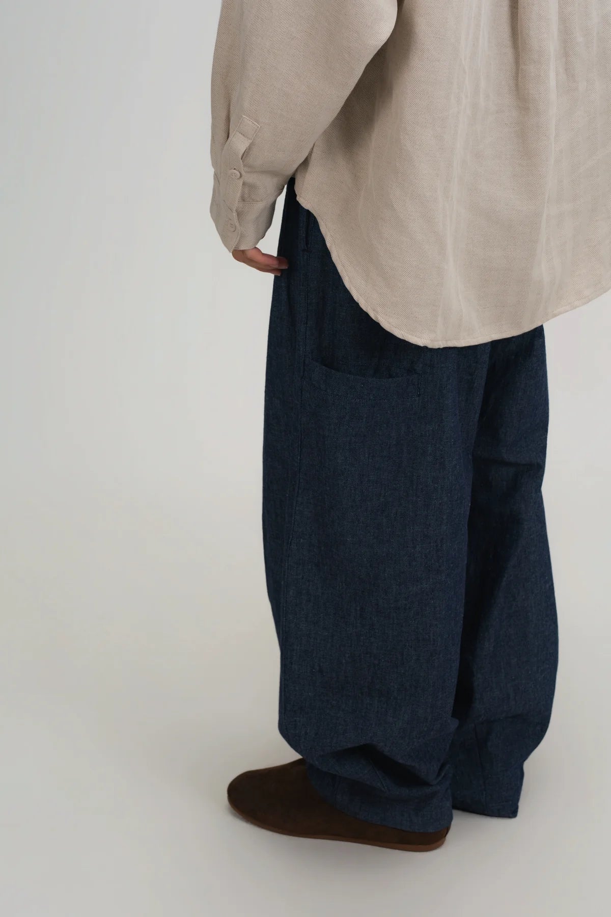 Gender Neutral Cocoon Trousers (Linen Denim / Blue) - BEV C multi label store