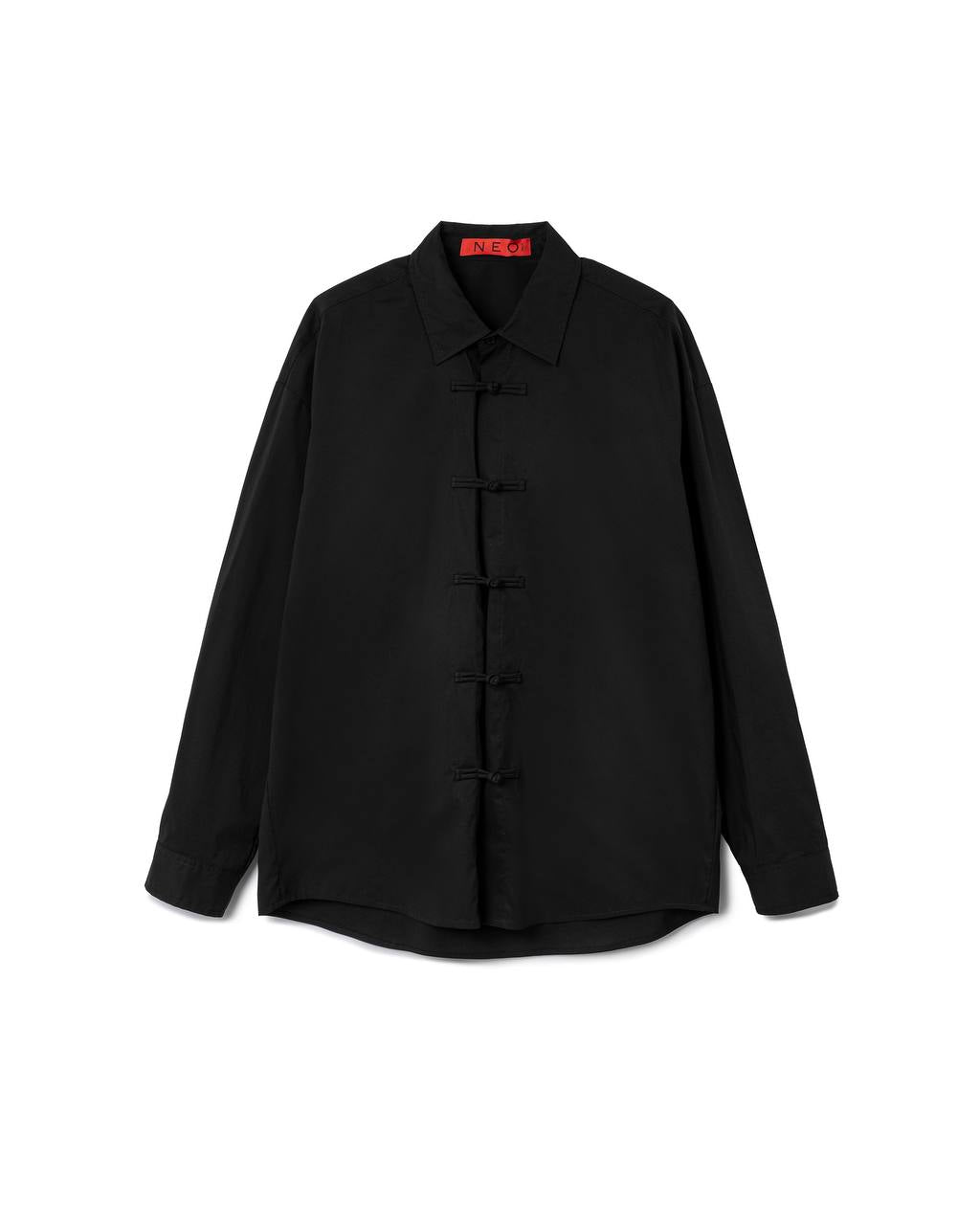 VOL.3_CH.1 Mandarin Long Sleeve Shirt - Black - BEV C multi label store