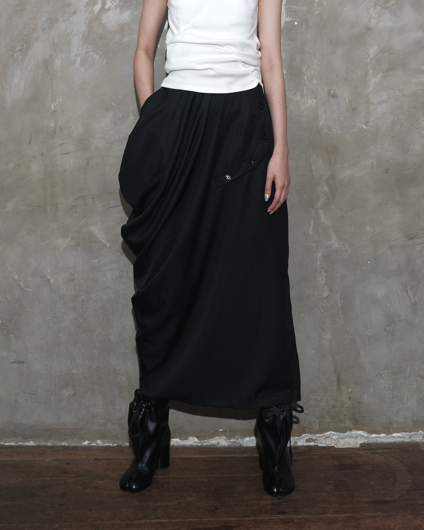 Draped Sarong Skirt in Black - BEV C multi label store