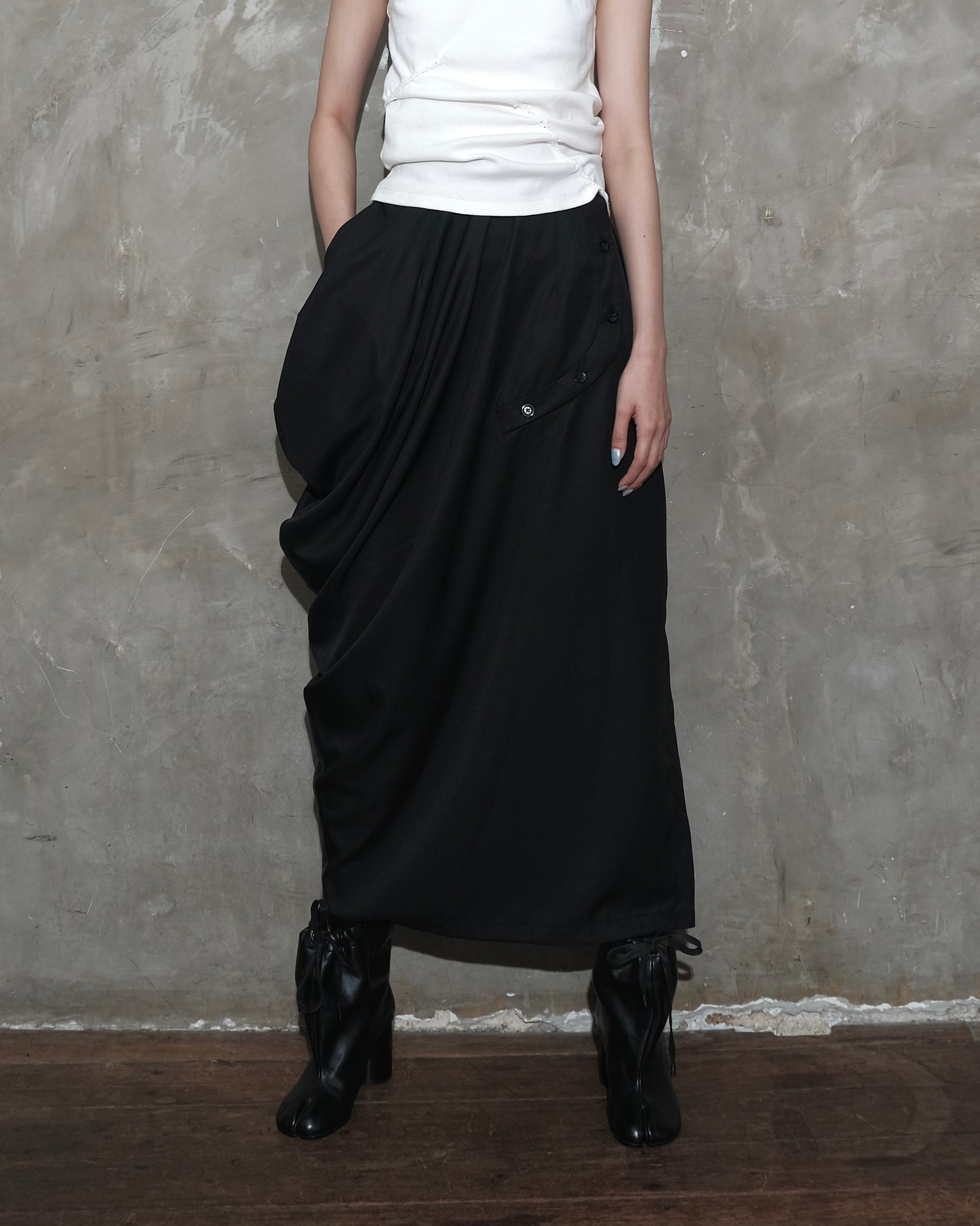 Draped Sarong Skirt in Black - BEV C multi label store