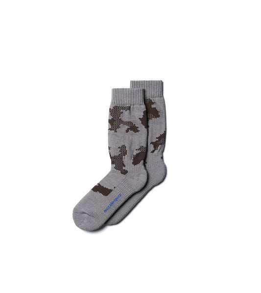 Digit No. Jacquard casual socks - Land Brown - BEV C multi label store
