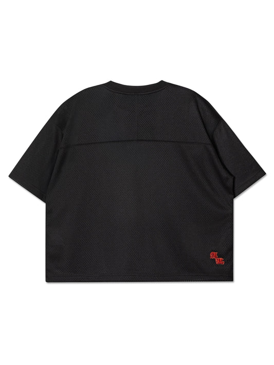 VARSITY CROPPED JERSEY BLACK - BEV C multi label store