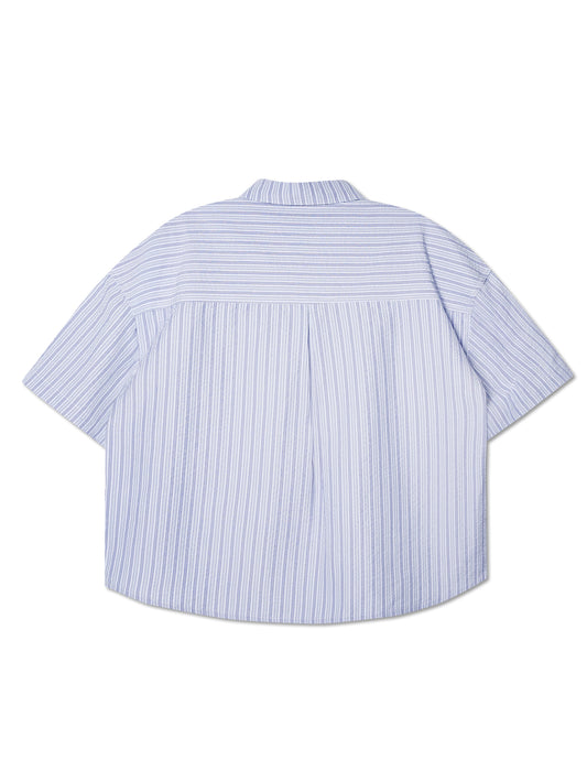 SEERSUCKER STRIPE CHAPO SHIRT BLUE - BEV C multi label store