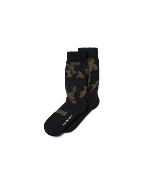 Digit No. Jacquard casual socks - Land Black - BEV C multi label store
