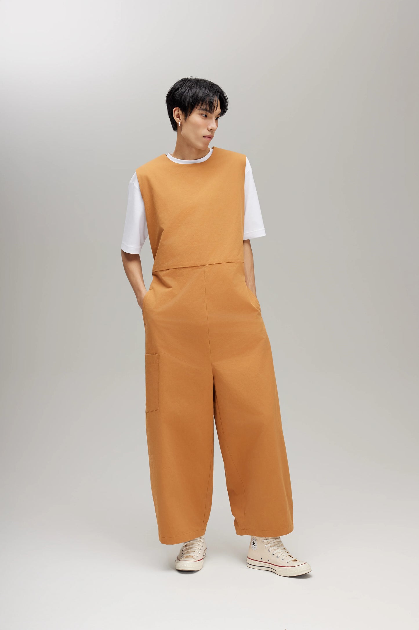 TRENCH JUMPSUIT IN CARAMEL