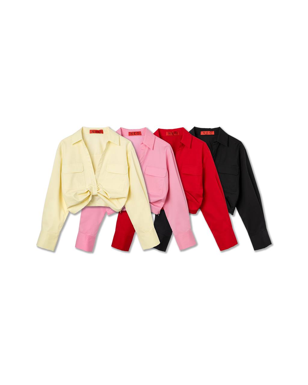VOL.3_CH.1 Knot Cropped Shirt - Red - BEV C multi label store
