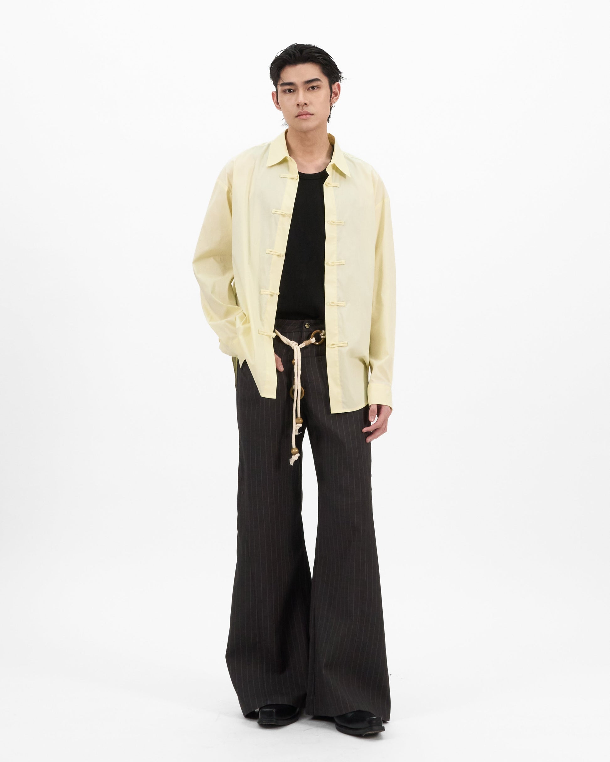VOL.3_CH.1 Mandarin Long Sleeve Shirt - Yellow - BEV C multi label store