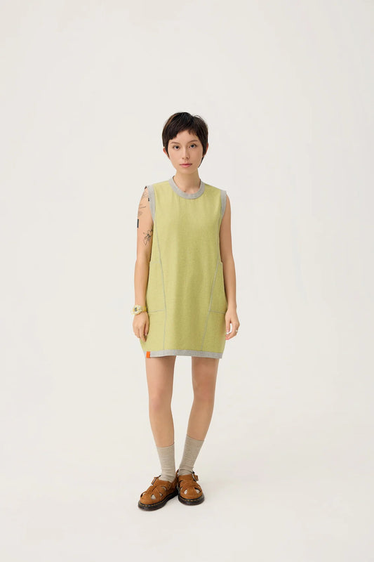 COCOON JERSEY REVERSIBLE DRESS IN ZINC GREY & LEMON FIZZ - BEV C multi label store