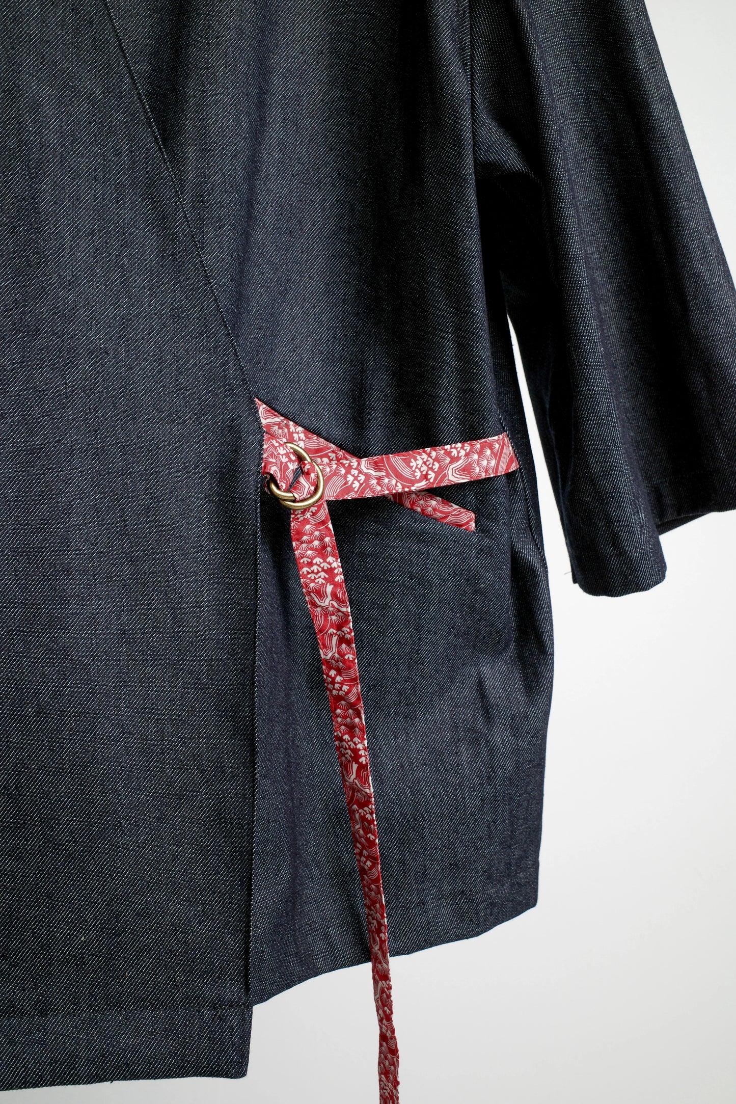 ROBE KIMONO JACKET IN DENIM WITH ROLLING HILLS (LIBERTY LONDON)