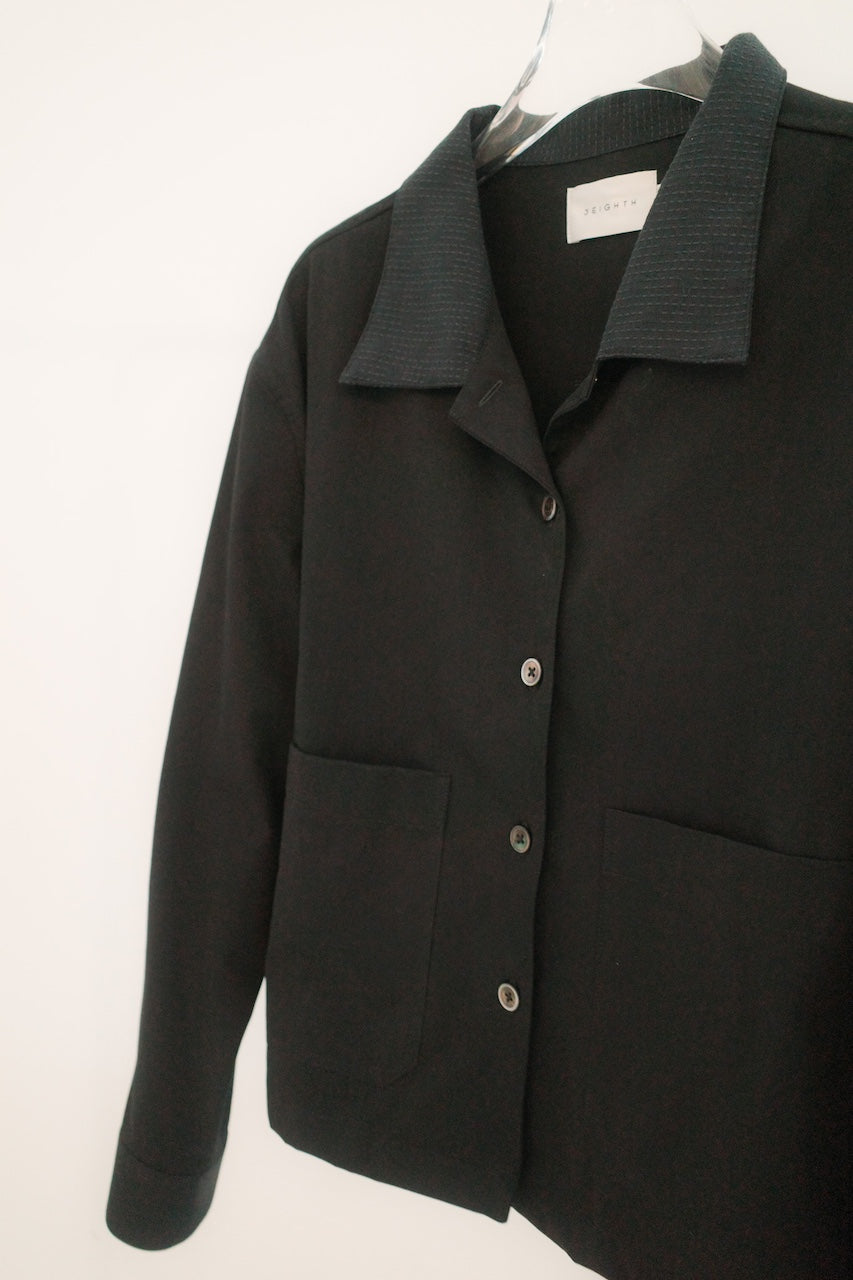 POPPY JACKET IN BLACK SASHIKO ON BLACK - BEV C multi label store