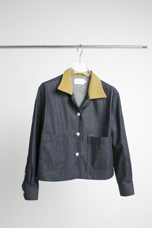 POPPY JACKET IN DENIM & LIME - BEV C multi label store