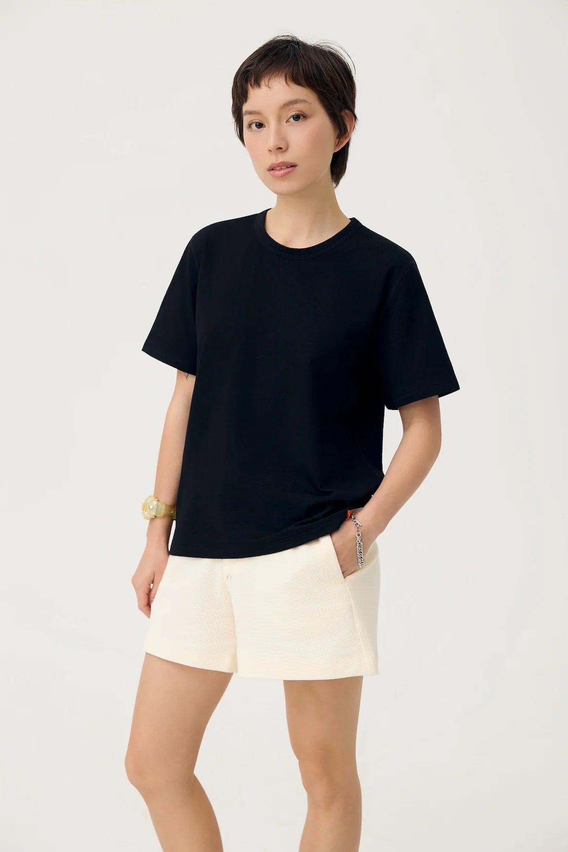 EVERYDAY REVERSIBLE TEE IN BLACK & STEEL GREY - BEV C multi label store