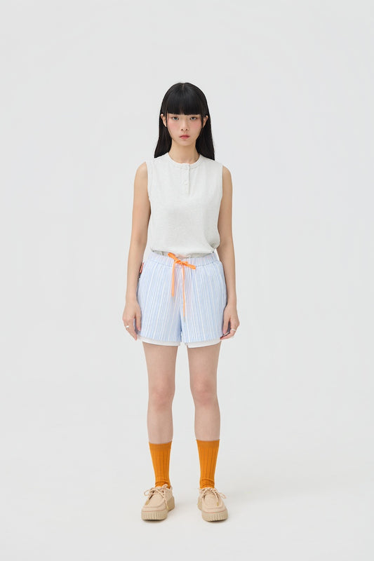 FUTAE SHORTS - BLUE SEERSUCKER - BEV C multi label store