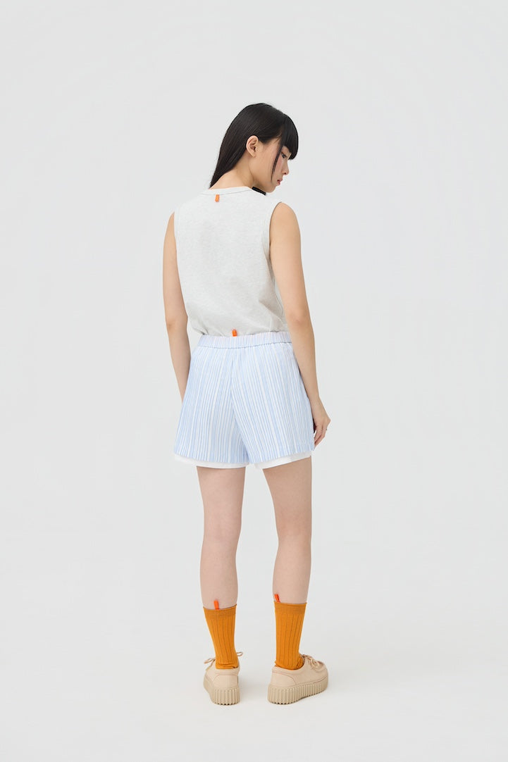 FUTAE SHORTS - BLUE SEERSUCKER - BEV C multi label store