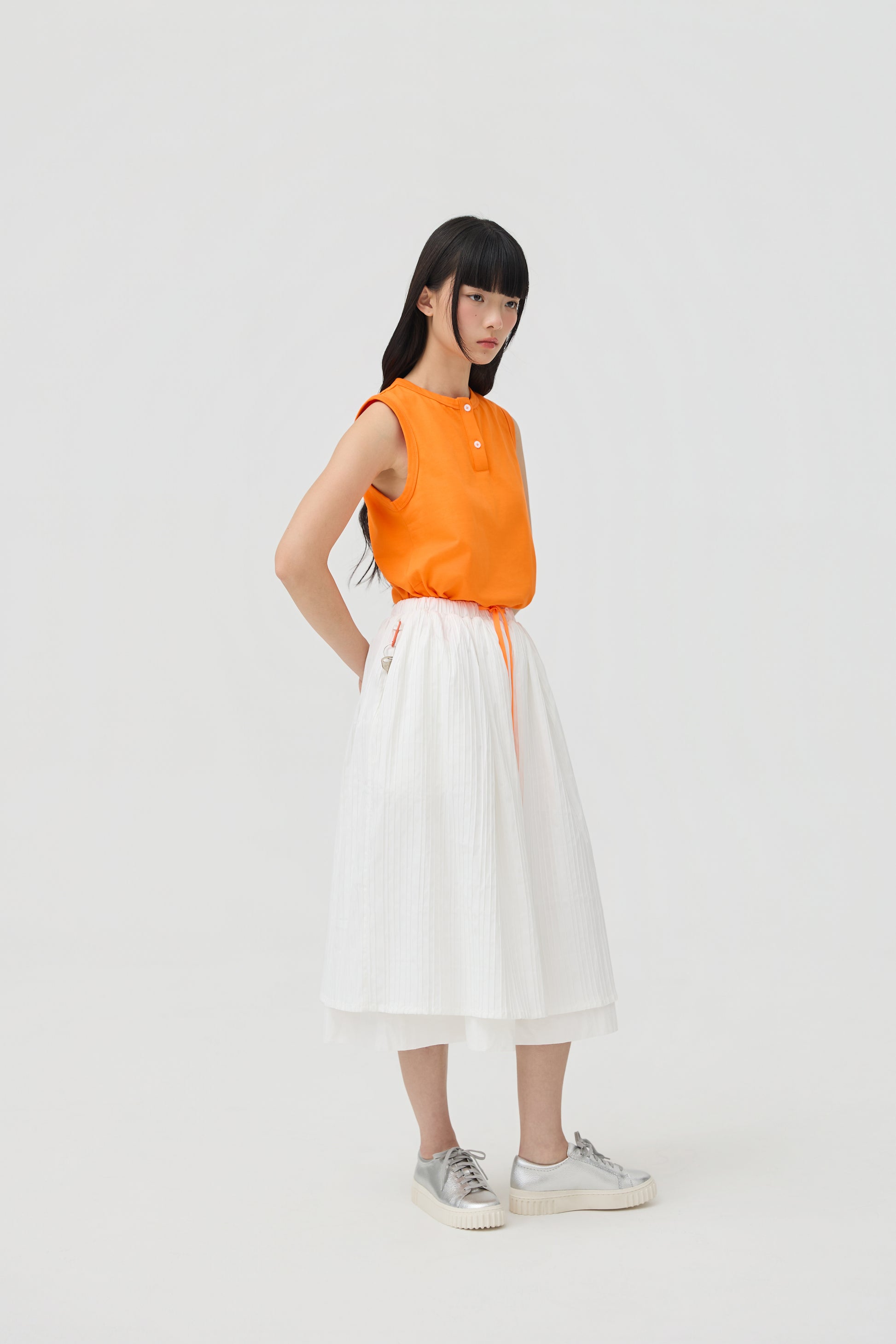FUTAE SKIRT - WHITE SEERSUCKER - BEV C multi label store