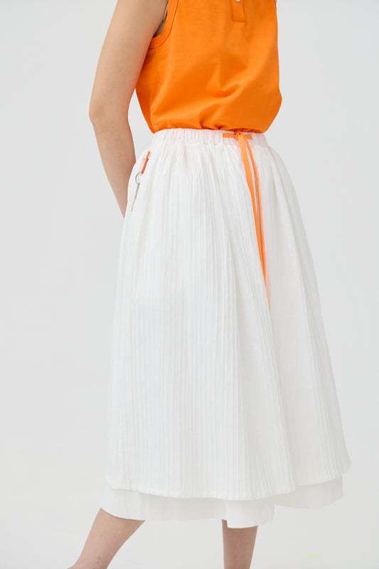 FUTAE SKIRT - WHITE SEERSUCKER - BEV C multi label store