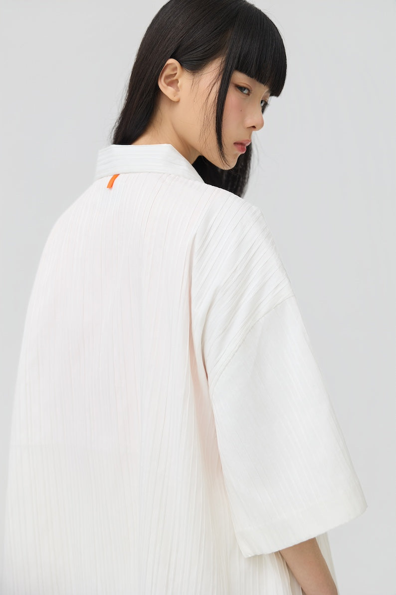 FUWA JACKET - WHITE SEERSUCKER - BEV C multi label store